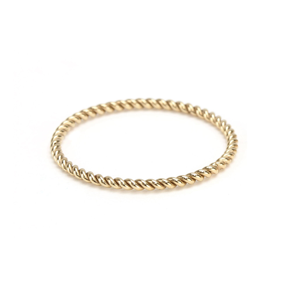Metal Stamping Blanks Gold Filled Twisted Stacking Ring, SIZE 8